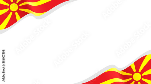 North Macedonia flag vector. flags and ribbons