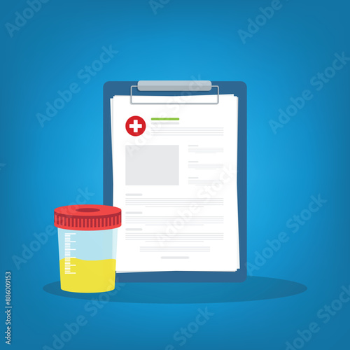 urine test for medical and healthcare. Illustration for websites, landing pages, mobile applications, posters and banners.	