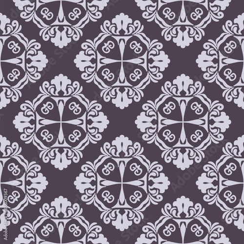 Damask pattern vector Perfect for bed sheets, carpets, and wallpapers, the seamless, vintage patterns add a touch of classic luxury to any fabric.