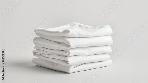 stack of white t-shirt isol...