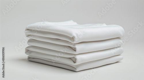 stack of white t-shirt isol...