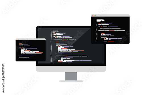 Concept of computer programming or developing software or game