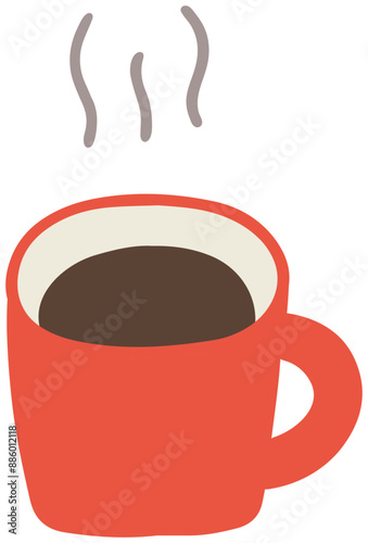 マグカップに入ったコーヒー／手書きベクターイラスト