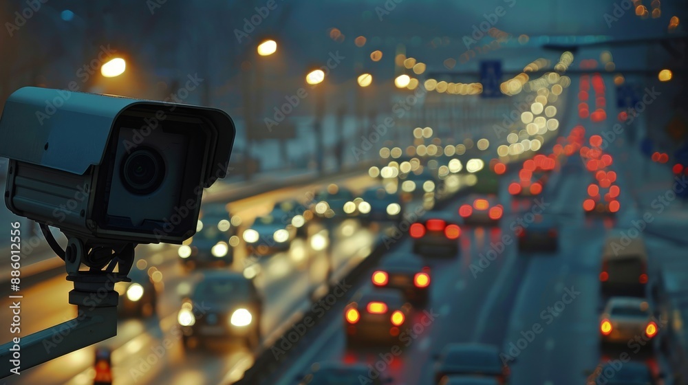 Roadside camera keeps watch on speeding cars. Roadside camera keeps watch on speeding cars.