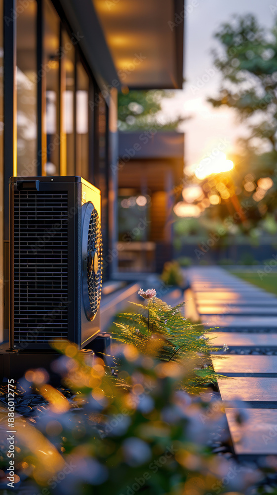 Obraz premium Air Source Heat Pump Close-up
