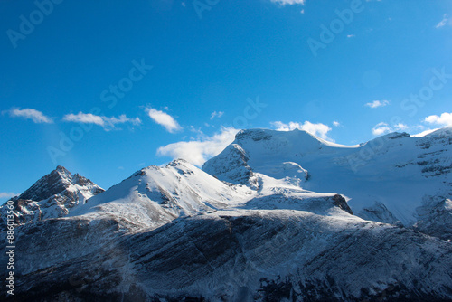 snow covered mountains in winter