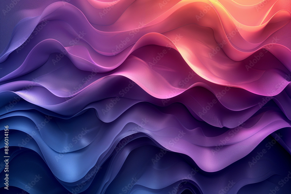 Abstract background with gradient color and wave line vector illustration, dark blue, purple, red background for design element, banner template, web presentation, and graphic element