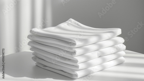 stack of white shirt on whi...