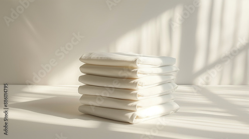 stack of white shirt on whi...