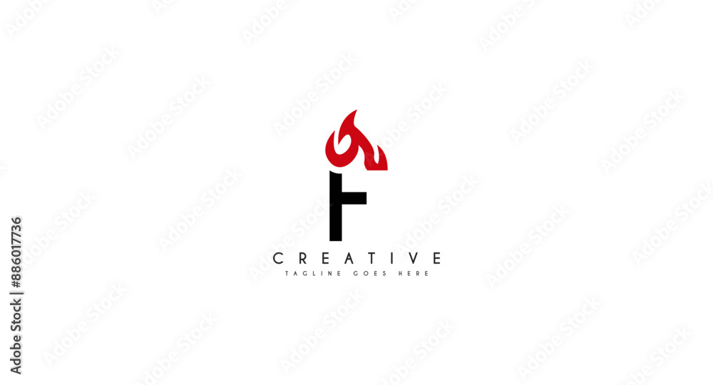 Initial Letter F with fire flame logo design vector illustration. Initial Letter F with fire flame logo design vector illustration.