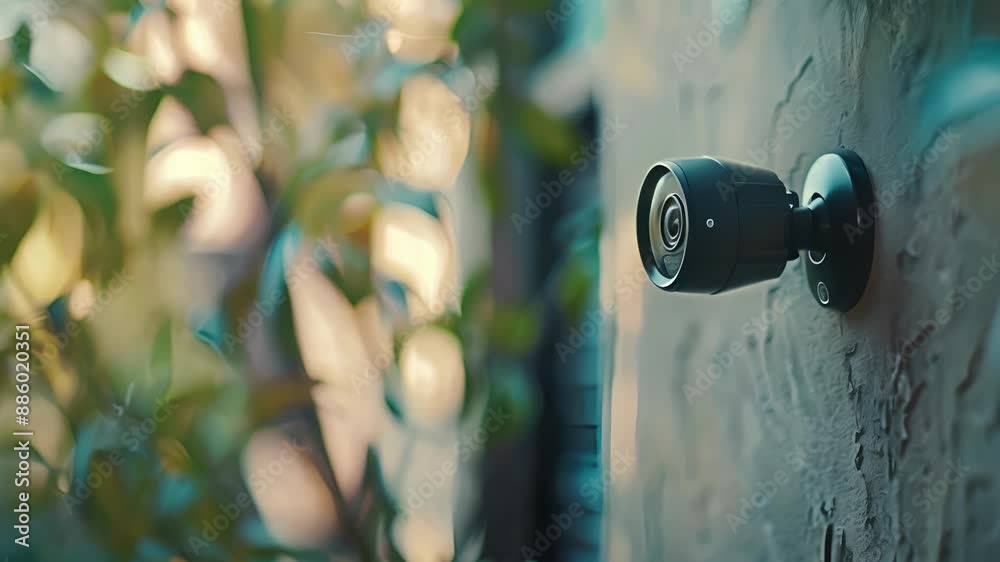 The curved edges of a security cameras mount blend seamlessly into the wall making it nearly undetectable to intruders.