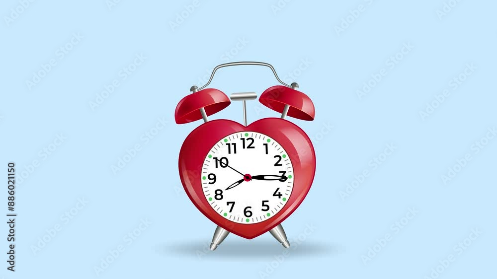 Animation, alarm clock-love.