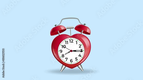 Animation, alarm clock-love.