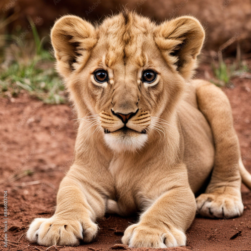 Fototapeta premium Lion Fake Puma Panther CGI Strong Beautiful Big cat Fur