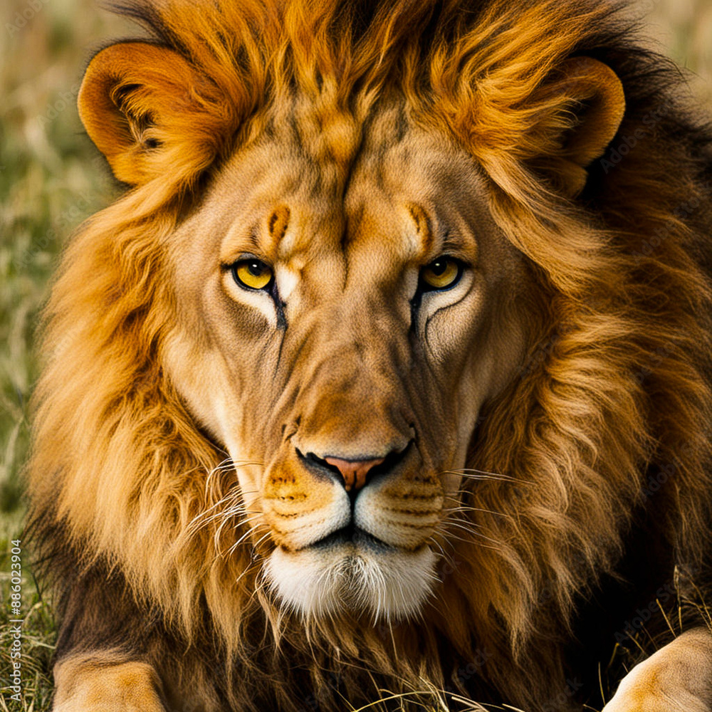 Fototapeta premium Lion Fake Puma Panther CGI Strong Beautiful Big cat Fur