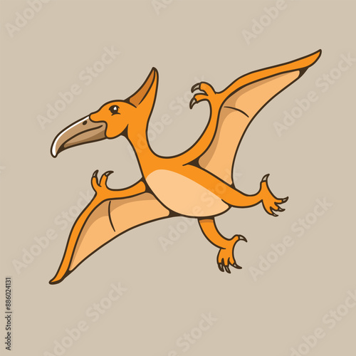 mascot animal pteranodon good for sticker, t shirt, kids education, etc