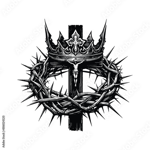 Crown and Cross, Combine the crown of thorns with the cross