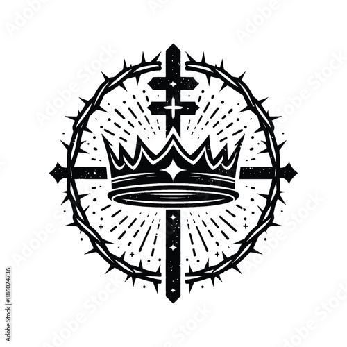 Crown and Cross, Combine the crown of thorns with the cross