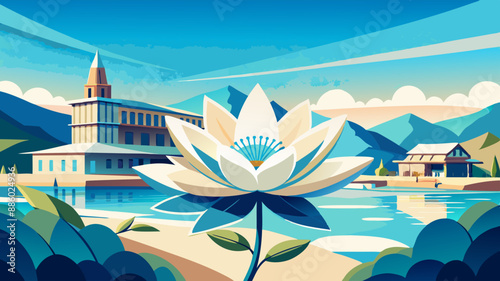 Flor brillante: foto en estilo de gráficos vectoriales.Diseño floral: foto con flor colorida.Flor vectorial: foto en estilo ilustración vectorial.Flor 
colorida en el estilo de los gráficos vectoriale