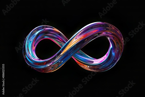 Colorful infinity symbol on black background