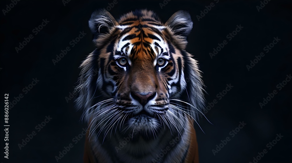 Fototapeta premium Tiger in Black Background