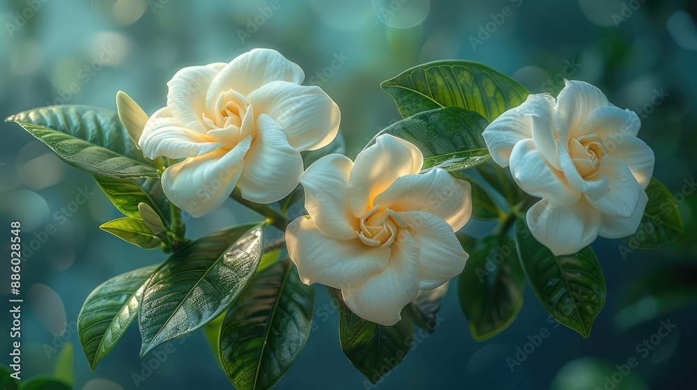 Fototapeta premium Delicate White Blooms Gardenia