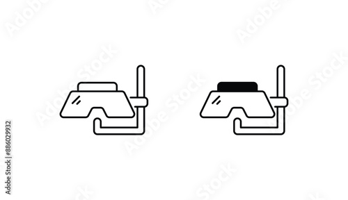 Snorkeling Gear con design with white background stock illustration