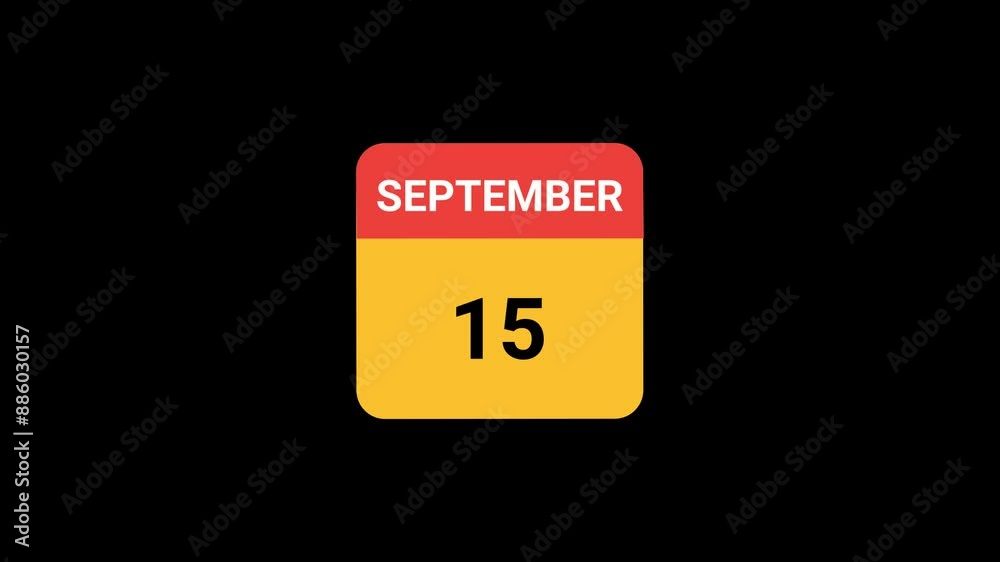15 September Calendar Icon Animation