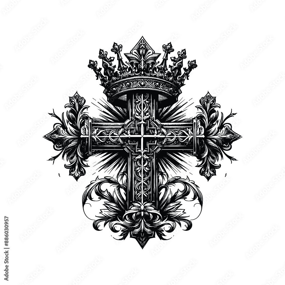 Crown of Glory, Create a cross adorned with a crown of glory Crown of Glory, Create a cross adorned with a crown of glory