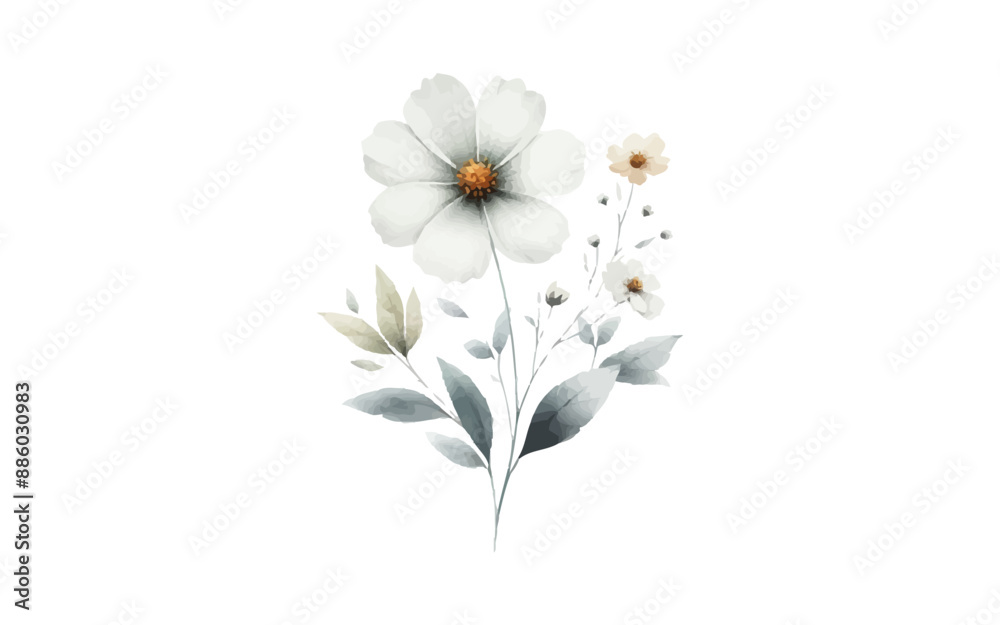 Obraz premium watercolor flower with isolated background
