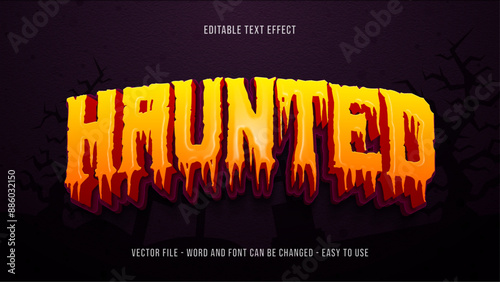 Haunted halloween editable text effect