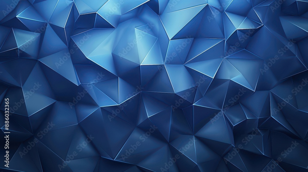 Geometric abstract background with sharp, faceted shapes in varying shades of blue. The modern and edgy design creates a sense of depth and complexity.