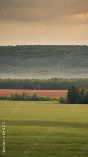 Warm and soft natural field scenery photo at sunset, dreamy, high definition wallpaper, iPhone wallpaper