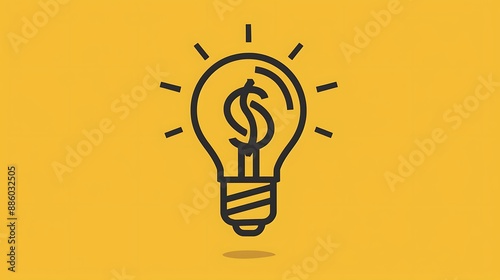 Idea bulb icon transformed into money icon, creative, finance, innovation