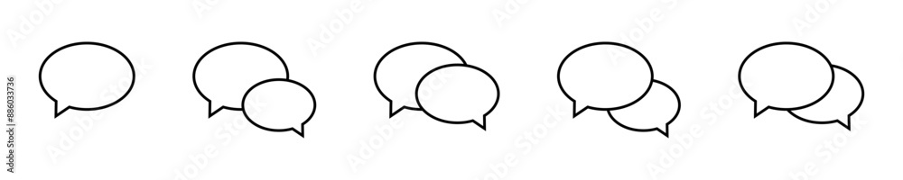 Chat icon. Talk bubble speech icon. Dialogue balloon icon. Chat icon. Talk bubble speech icon. Dialogue balloon icon.