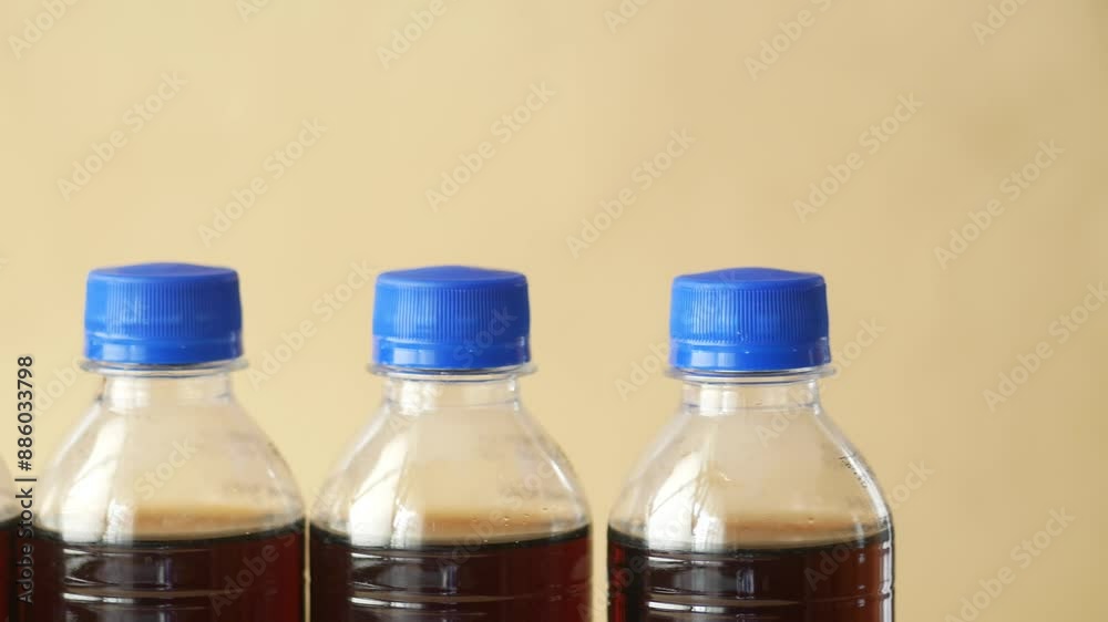 plastic bottles of soft drink on table plastic bottles of soft drink on table