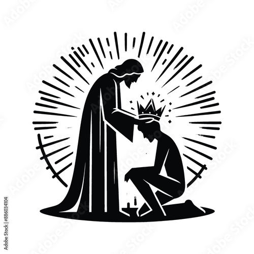 Crown of Life Illustrate Jesus placing a crown on a faithful believers head