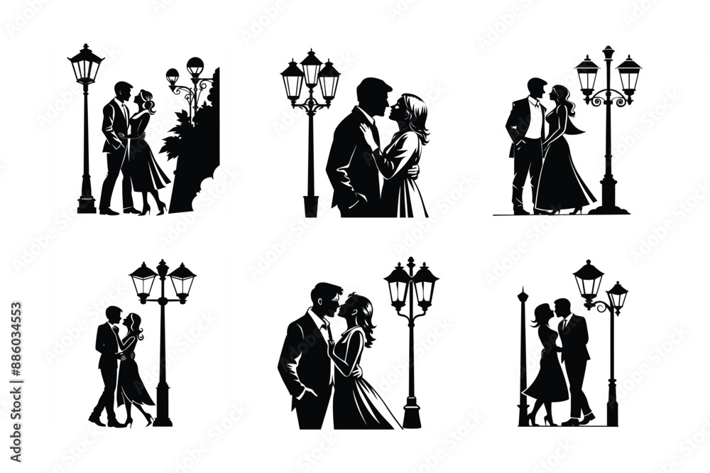 vector silhouette of the wedding, wedding invitation silhouette vector silhouette of the wedding, wedding invitation silhouette