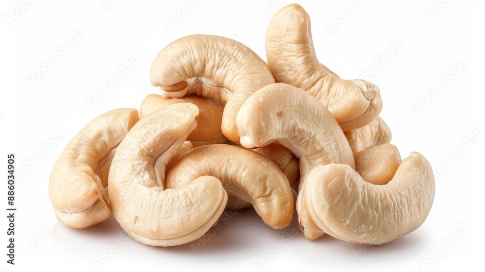 Cashew nuts isolated on white background Cashew nuts isolated on white background