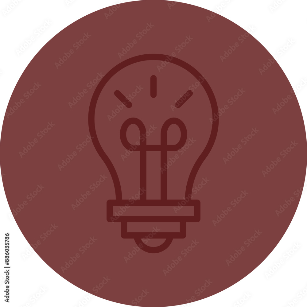 Idea icon Vector Line Maroon Circle Maroon Idea icon Vector Line Maroon Circle Maroon