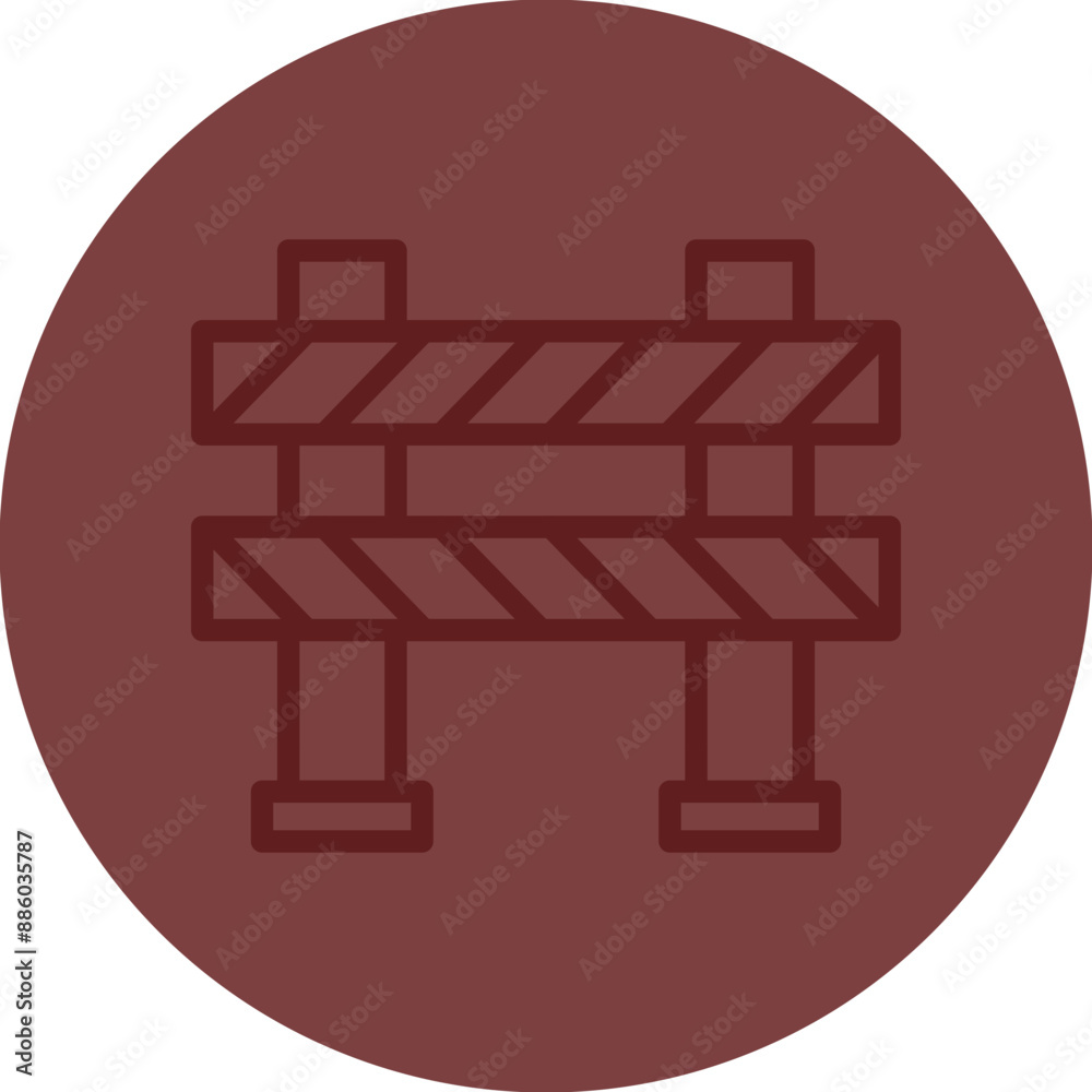 Barrier Vector Line Maroon Circle Maroon