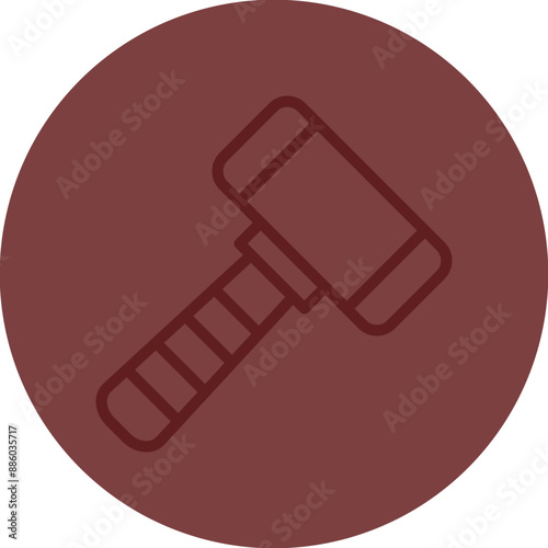 Sledgehammer Vector Line Maroon Circle Maroon