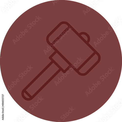 Mallet Vector Line Maroon Circle Maroon