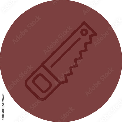 Handsaw Vector Line Maroon Circle Maroon