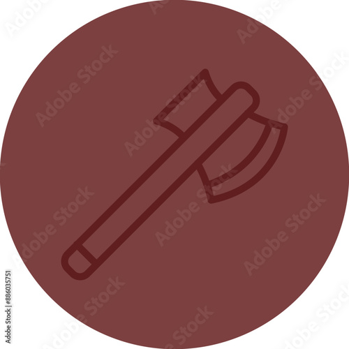 Axe Vector Line Maroon Circle Maroon