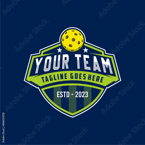 Pickle ball logo badge emblem. Emblem set collection vector illustration for a pickle ball club