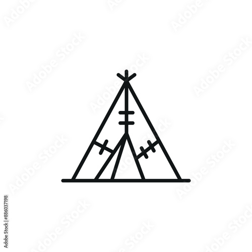 Prehistoric Tent icon. Simple prehistoric tent icon for social media, app, and web design. Vector illustration.