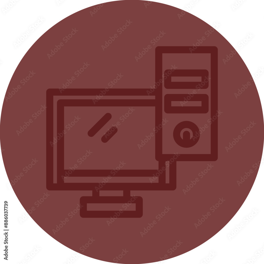 Computer Vector Line Maroon Circle Maroon Computer Vector Line Maroon Circle Maroon