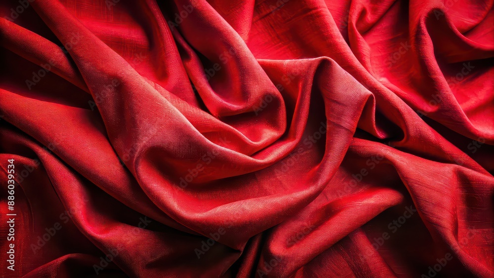 Close up of red draped linen background, red, draped, linen, fabric, texture, textile, close up, vivid, vibrant Close up of red draped linen background, red, draped, linen, fabric, texture, textile, close up, vivid, vibrant