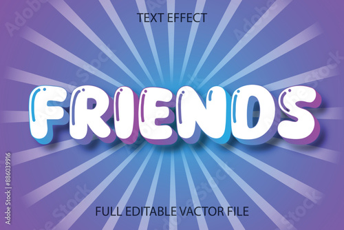 Friends 3d text effect for celebrating friendship day